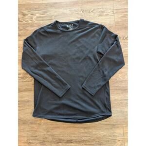 BYLT Premium Basics Drop Cut Shirt Mens MEDIUM Black Long Sleeve Stretch Casual